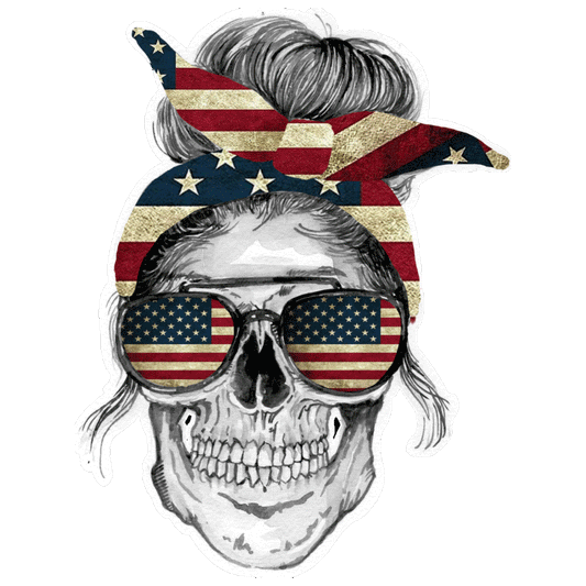 American Skull Sticker