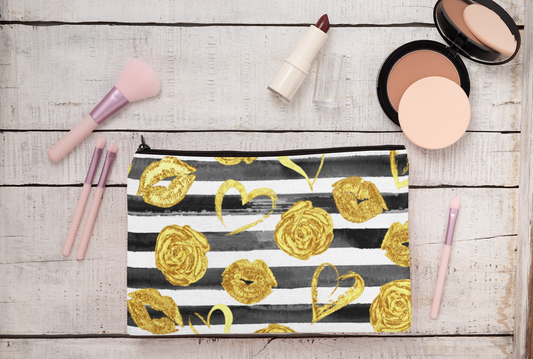 Gold Flowers // Makeup Bag